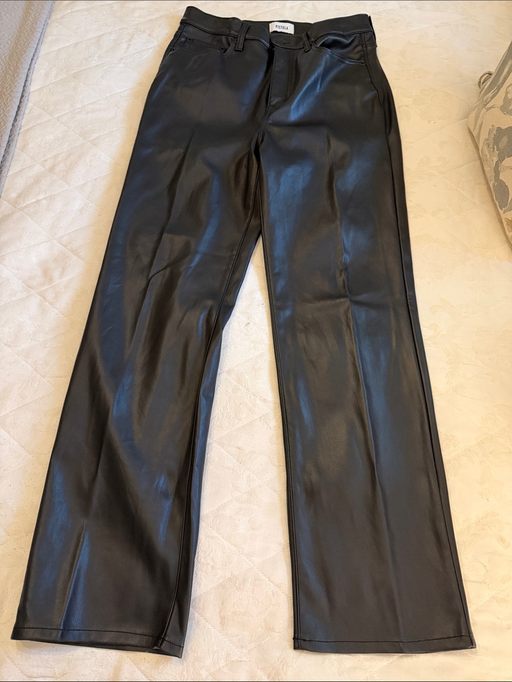 pistola Women’s Black Faux Leather Slim So Soft Jeans size 29